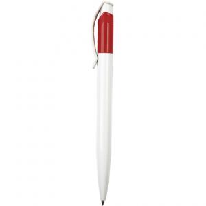 Пластмасова химикалка в бяло и червено