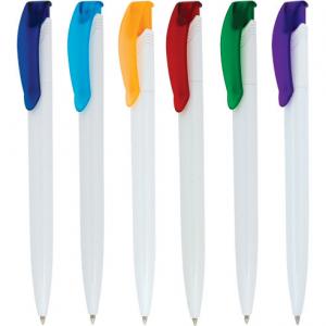 Пластмасови химикалки с шест цвята клипс