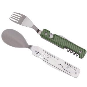 Комплект за хранене Akinod Multifunction Cutlery 13H25, Kaki Aluminium Комплект за хранене Akinod Multifunction Cutlery 13H25, Kaki Aluminium