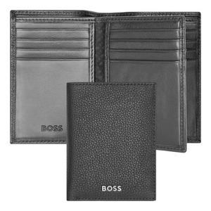 Вертикален портфейл за карти Trifold Classic Grained Black Вертикален портфейл за карти Trifold Classic Grained Black