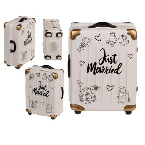 Керамична касичка куфар, Just Married Керамична касичка куфар, Just Married