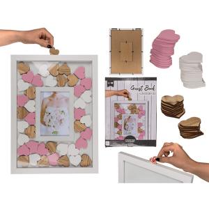 Книга за гости в рамка за картина с 42 сърца Книга за гости в рамка за картина с 42 сърца