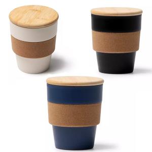 Еко чаша с бамбуков капак и корков захват Еко чаша с бамбуков капак и корков захват