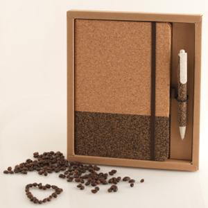 Тефтер A5 с ластик и еко химикалка Тефтер A5 с ластик и еко химикалка