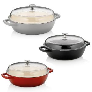 KELA Чугунена плитка тенджера със стъклен капак “Calido“ - Ø 28 см KELA Чугунена плитка тенджера със стъклен капак “Calido“ - Ø 28 см