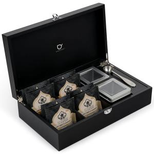 BREDEMEIJER Черна бамбукова кутия за чай с 2 канистера и дозаторна лъжица BREDEMEIJER Черна бамбукова кутия за чай с 2 канистера и дозаторна лъжица