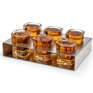 LEOPOLD VIENNA К-т чаши за шотове 6бр със стоманена табла LEOPOLD VIENNA К-т чаши за шотове 6бр със стоманена табла