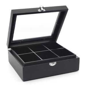 BREDEMEIJER Бамбукова кутия за чай с 6 отделения - черна BREDEMEIJER Бамбукова кутия за чай с 6 отделения - черна