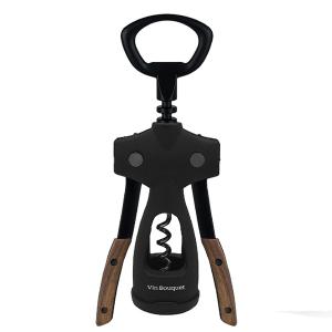 Vin Bouquet Стоманен тирбушон с дървена дръжка - черен Vin Bouquet Стоманен тирбушон с дървена дръжка - черен