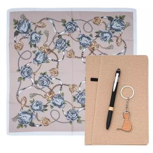 Комплект бележник А5, химикалка, шал и ключодържател Комплект бележник А5, химикалка, шал и ключодържател