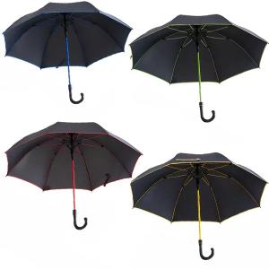 Ветроустойчив автоматичен чадър с цветен кант Ветроустойчив автоматичен чадър с цветен кант