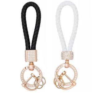 Ключодържател метал и кожа с кристали Ключодържател метал и кожа с кристали