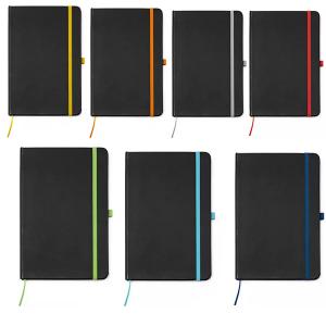 Черен бележник с контрастни цветни елементи Черен бележник с контрастни цветни елементи
