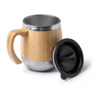 Термочаша от неръждаема стомана и бамбук 450 ml Термочаша от неръждаема стомана и бамбук 450 ml