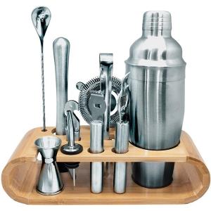 Vin Bouquet Сет за коктейли с бамбукова стойка - 10 части Vin Bouquet Сет за коктейли с бамбукова стойка - 10 части