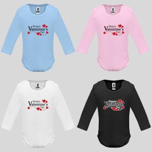 Бебешко боди с надпис - Happy Valentine`s Day Бебешко боди с надпис - Happy Valentine`s Day