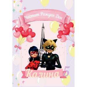 Плакати за Рожден Ден - Калинката и Черния котарак Плакати за Рожден Ден - Калинката и Черния котарак