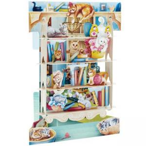 Картичка Cats On Bookshelves, Swing Card