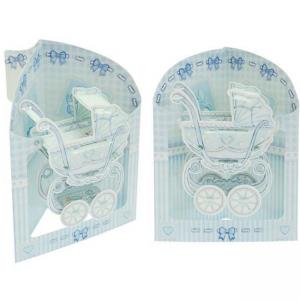 Картичка Baby Boy Pram, Swing Card