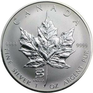 Сребърна монета "Кленов лист 2001 г."