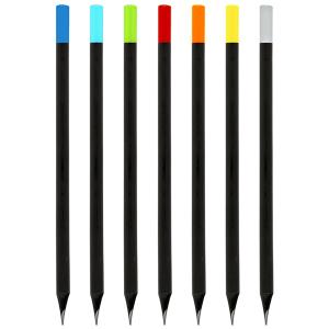 Черен молив с цветен връх