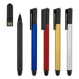 Химикалка с гел мастило, стилус и USB