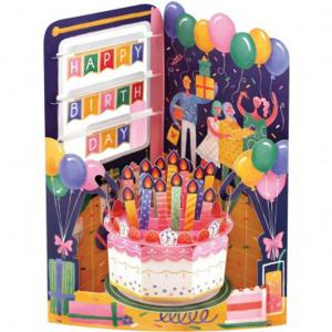 3D Картичка Birthday Celebration, Swing Cards