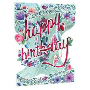 Картичка Happy Birthday Floral, Swing Cards